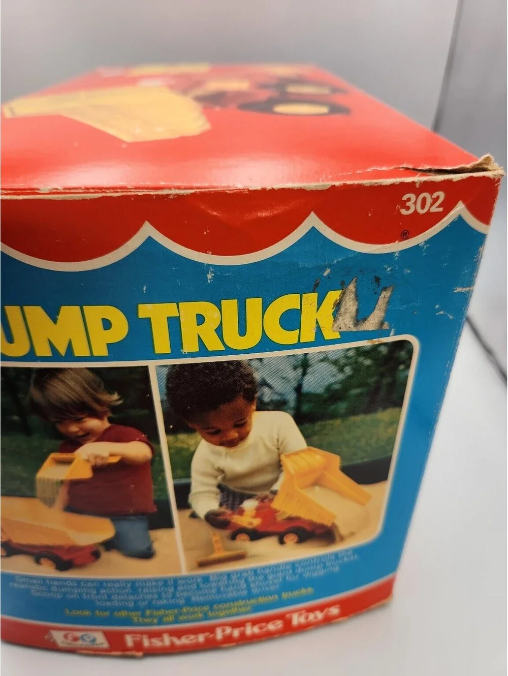 Vintage 1970's Fisher Price Husky Helper Toy Dump Truck 302 -BOX ONLY- O5